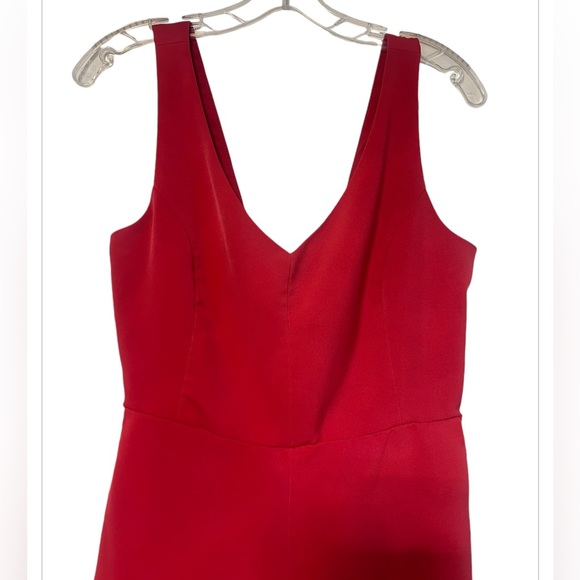 Melloday “Marsala” Pink Wrap Tie Palazzo Wide Leg Romper SzM Pockets - Picture 10 of 15